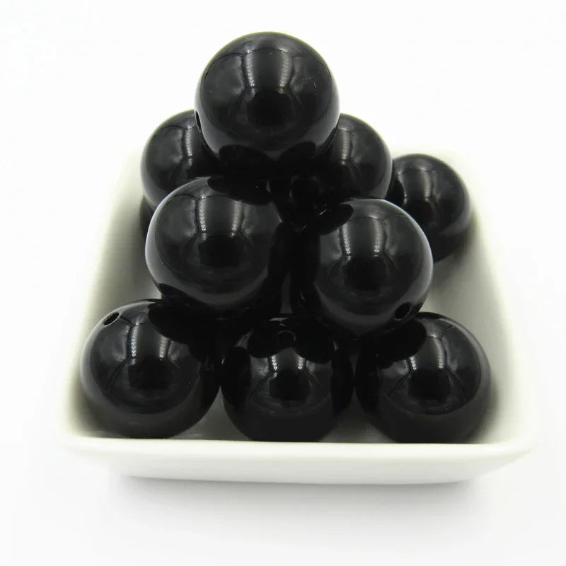 Acrylic Chunky Round Beads - 6mm to 20mm Solid Bubblegum Beads for DIY Handmade Jewelry & Craft Making