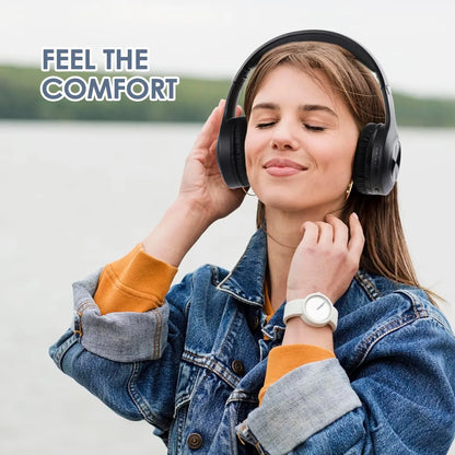 Siindoo JH-ANC923 Active Noise Cancelling Wireless Headset - Foldable Over-Ear Bluetooth Headphones with Mic, Hi-Fi Stereo & Deep Bass