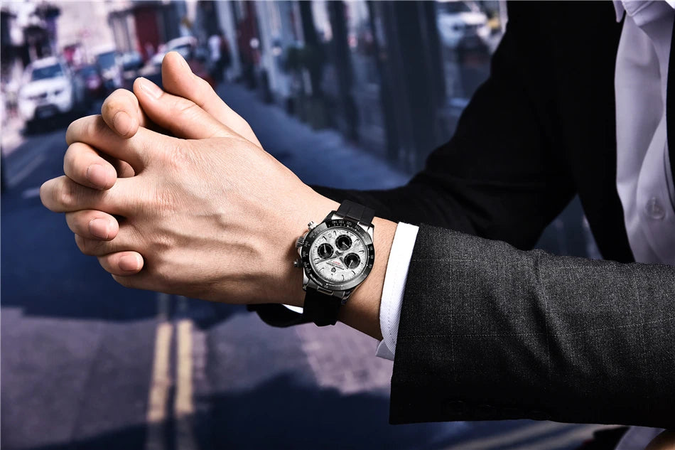 40mm PAGANI DESIGN V2 Men’s Quartz Watch – Sapphire Retro Chronograph Stainless Steel Waterproof