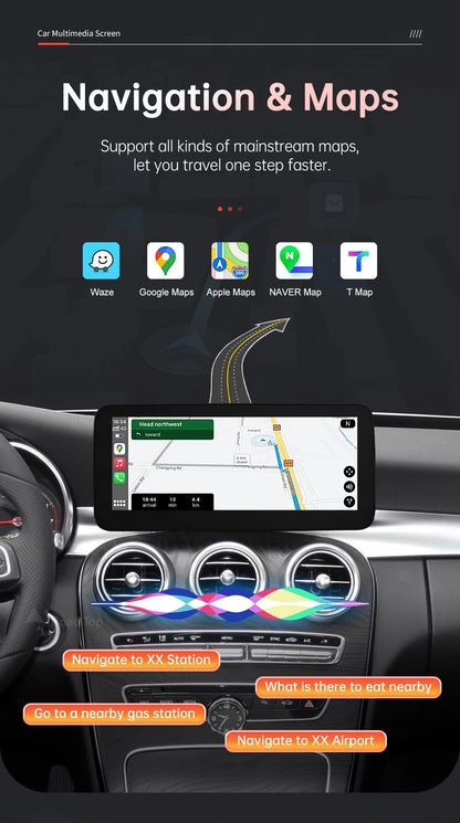 1920x720 Multimedia Touch Screen - Wireless CarPlay & Android Auto for Mercedes-Benz C Class W205, GLC, V Class W447 (2015-2018) NTG5.0