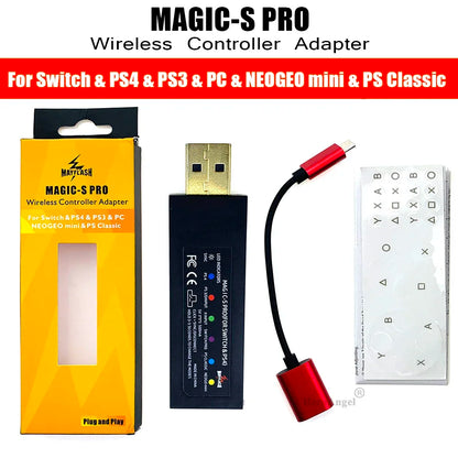 Mayflash Magic S Pro 2 USB Wireless Controller Adapter – JoyCon for NS Pro & Fight Stick for Xbox Series X/S
