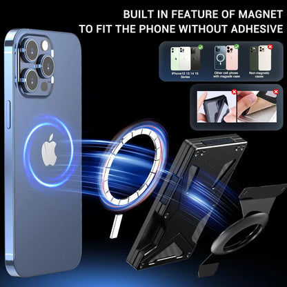 MagSafe Wallet & Money Clip with AirTag Holder + Magnetic Sheet — Fits Magnetic & Non-Magnetic Phones