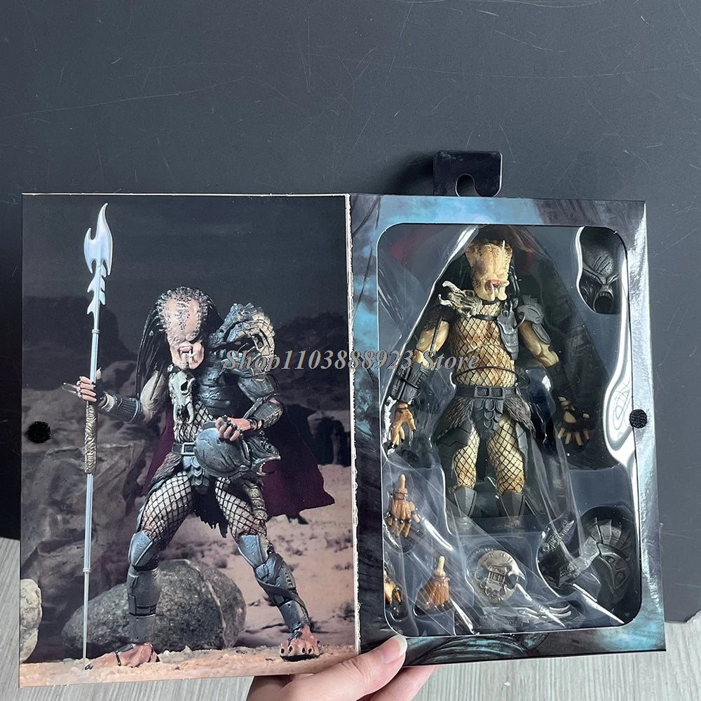 NECA Predator Figure — Ultimate Shaman Elder Armored Jungle Hunter with Snake Vision, Alien Model Toy Gift