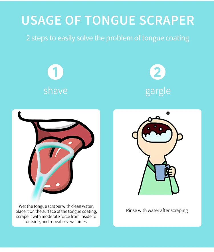 Tongue Scraper & Brush for Adults & Kids – Oral Care Tool to Eliminate Bad Breath Fast and Ensure Fresh Breath