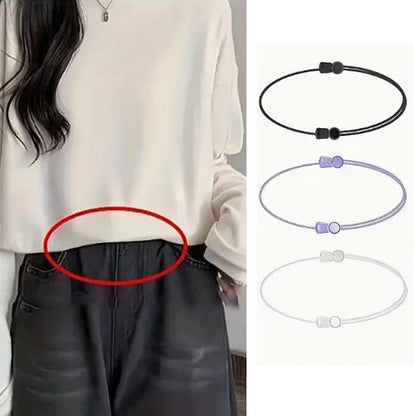 Adjustable Shirt Tuck Belt - Anti-Wrinkle Undergarment Shirt Stay Band for Men & Women