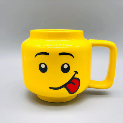 Cartoon Ceramic Mug 250ML - Cute Impish Expression Figure Head Pattern, Coffee Milk Tea Drinkware for Couples, Friends, and Family