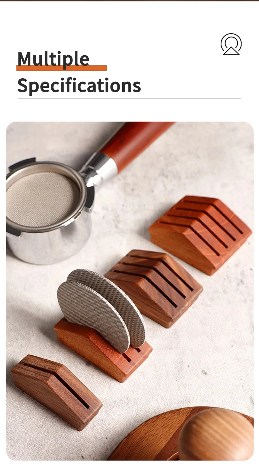 58mm Walnut Coffee Filter Screen Holder – Reusable Mesh Puck Screen for Espresso Machine Barista Use