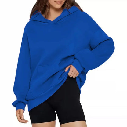 Oversized Hoodie Sweatshirt — Unisex Loose Fit, Drop Shoulder, Cuffed Sleeve Winter Casual Sportswear