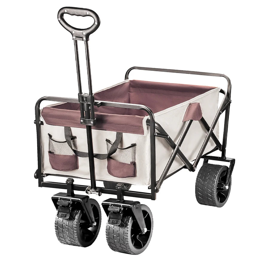 500lbs Heavy Duty Folding Tank Wheels Cart — Large Capacity Outdoor Wagon for Beach, Sand, Trolley & Camping