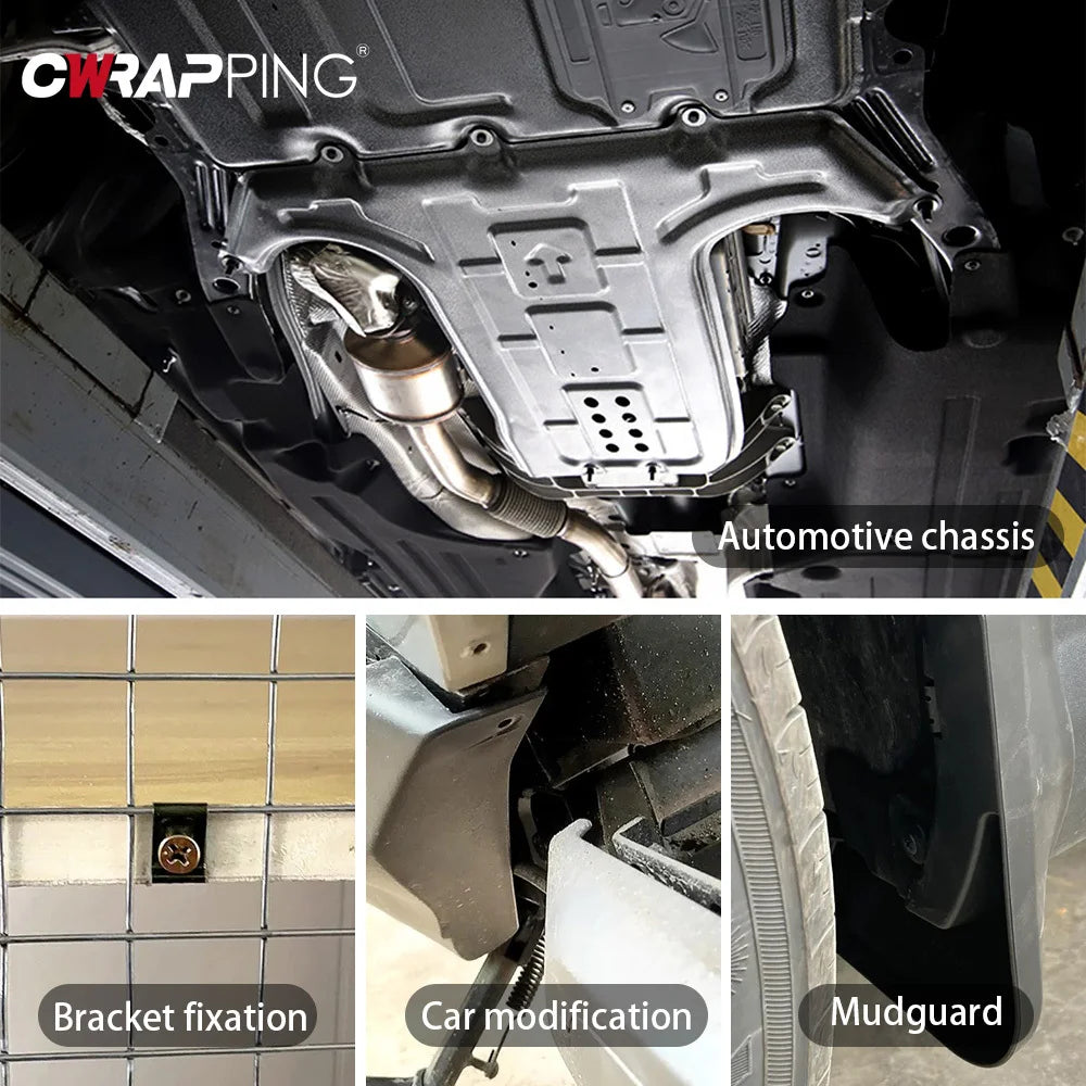 U-Type Car Fastener Clips - Metal Screw Retainer Clips for Engine Guard, Bumper & Undertray Repair