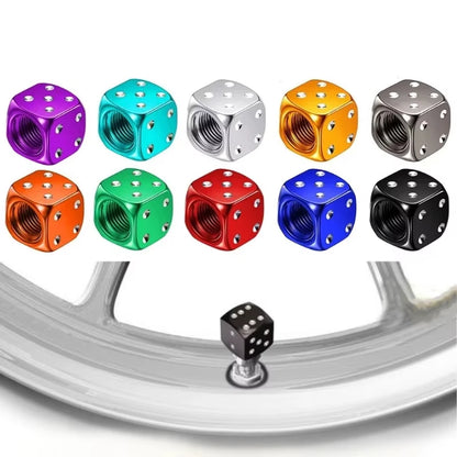 4 Pcs Crown Dice Car Wheel Tire Valve Caps - Universal Tyre Rim Stem Covers | Air Dust & Waterproof | Bling Accessories for Car & Motorcycle