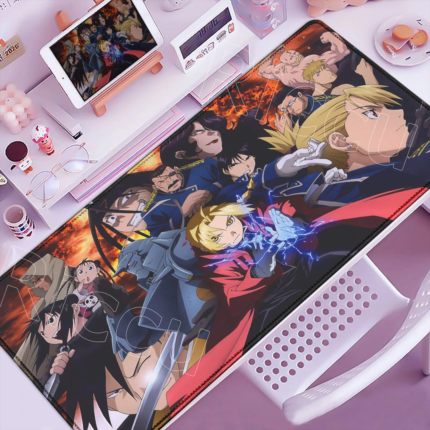 Fullmetal Alchemist XXL Gaming Mouse Pad – Large Anti-Slip Keyboard Desk Mat for Home & Office