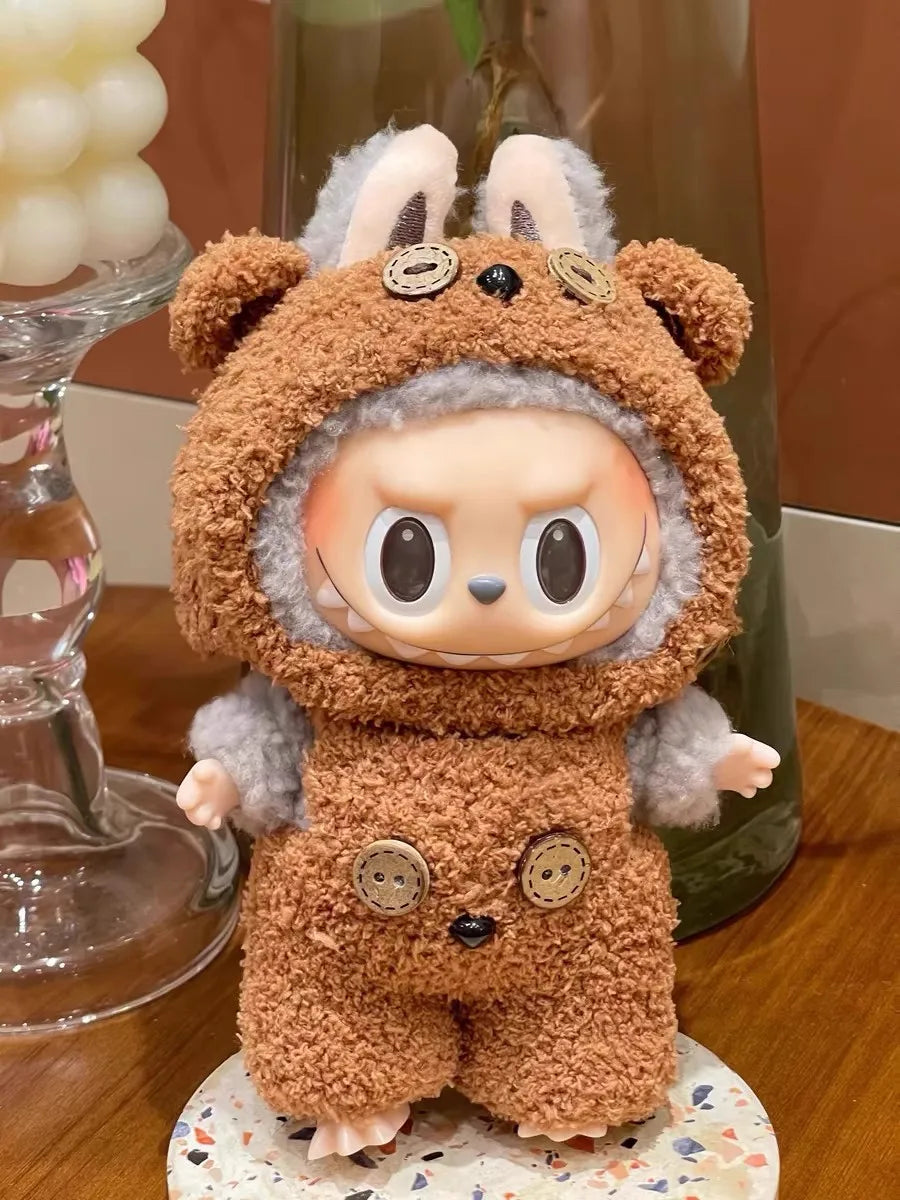 Labubu 17cm Doll Clothes Only — Fashion Hoodie Outfit for Model Dolls, Cute Xmas Accessory