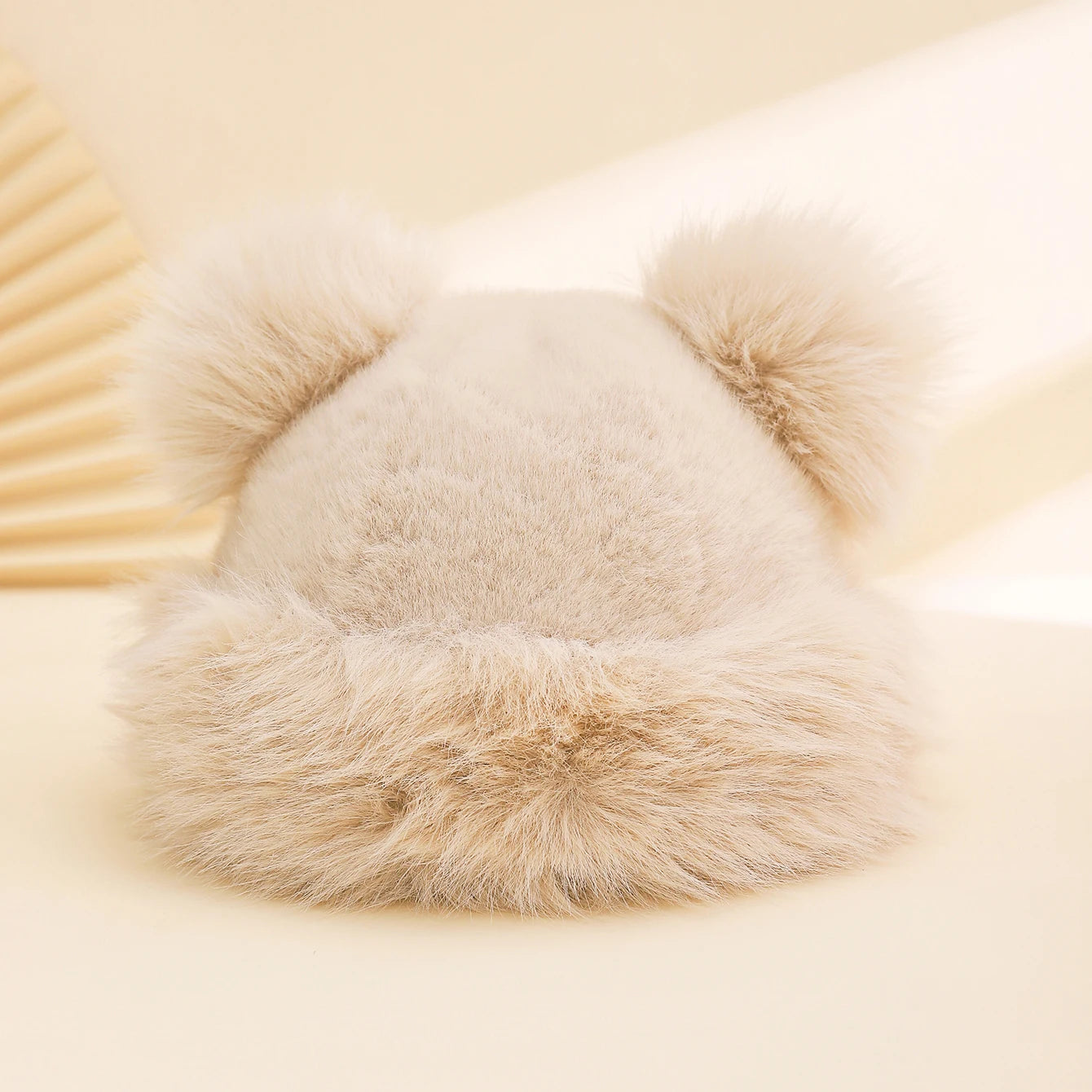 Autumn Winter Plush Big-Eared Wool Hat – Cute Solid Color Warm Ear-Protection Outdoor Beanie