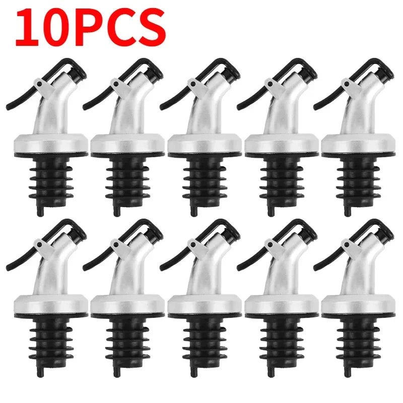 Leak-Proof Oil Bottle Pourer - Food Grade Stopper Spout Dispenser for Oil, Wine, Liquor & Sauce Bottles