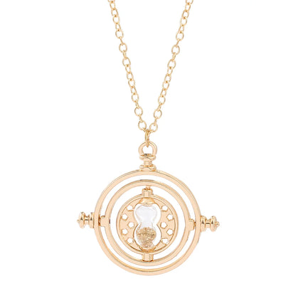 Harry Potter Time-Turner Hourglass Necklace - 360° Rotatable Cosplay Pendant and Magical Gift for Fans and Collectors