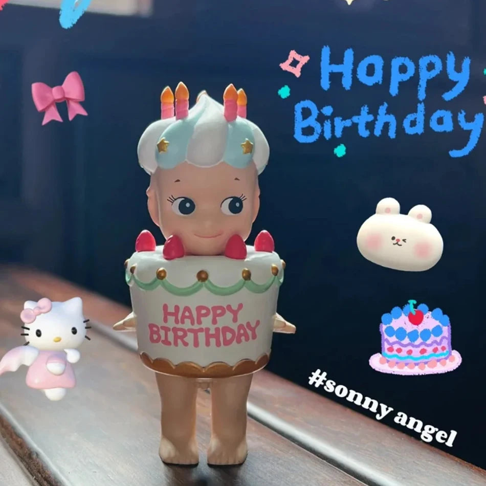 Smiski Hippers Sonny Angel Party Cake Series – Decorative Mini Animal Figures Doll, Blind Box Toy, Fans Gift Collection