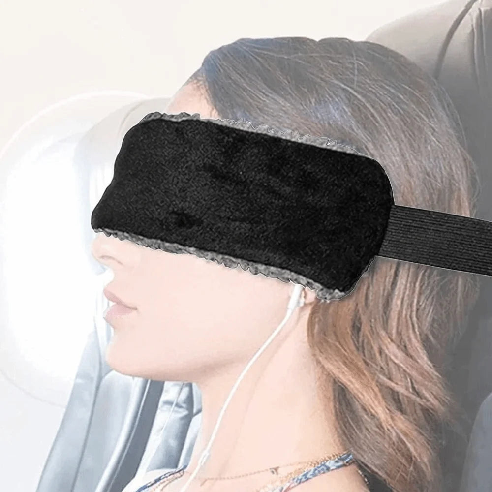 Adjustable Travel Eye Mask and Neck Pillow - Ergonomic Head Support Strap for Comfortable Long-Distance Travel