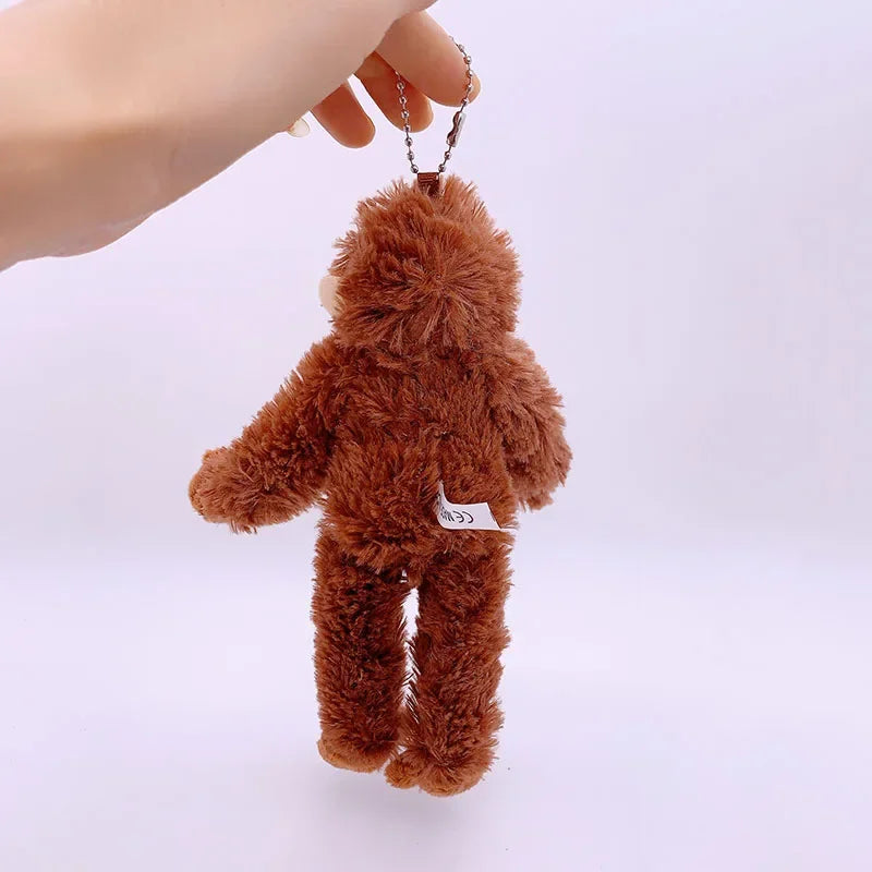 Cute Monkey Plush Pendant - Soft Stuffed Animal Backpack Keychain Bag Charm