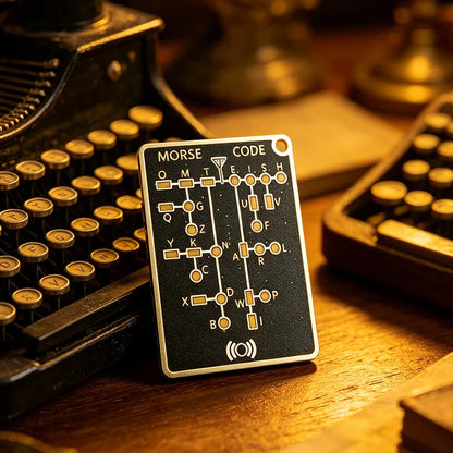 Morse Code Trainer Card Pro - Professional PCB-Style Interactive Learning Board with LEDs & Signal Buttons for Adults