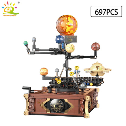 HUIQIBAO MOC Space Solar System Model – Mini Planet Building Blocks Toy for Kids, Desk & Aerospace Decor