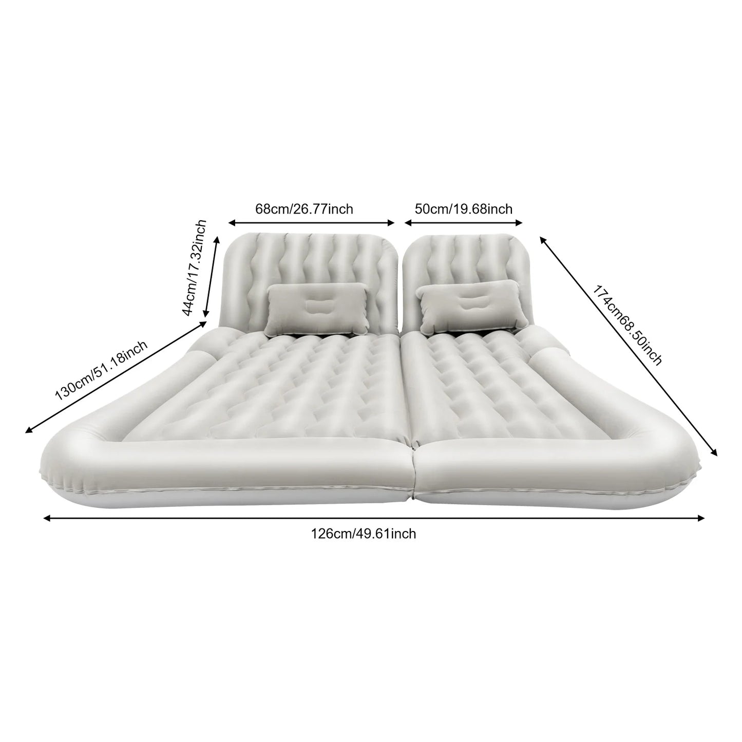 Universal Foldable Inflatable Car Bed - Portable Back Seat Air Mattress Set with Pump & Pillow