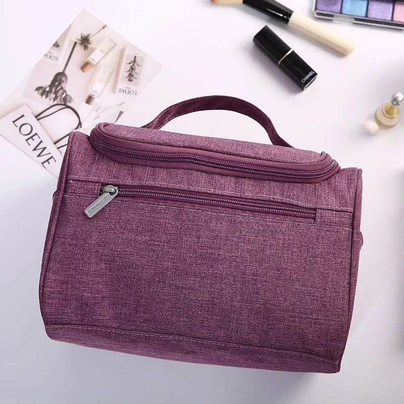 Waterproof Cosmetic Bag Travel Organizer - Makeup Bag for Women and Men, Bathroom Toiletry Pouch Wash Neceser, Hook Up Design