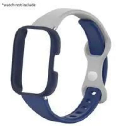 Slim Silicone Strap & Case - Soft Matte Protective Cover Bracelet for Redmi Watch 6/5/4 Active & 5 Lite