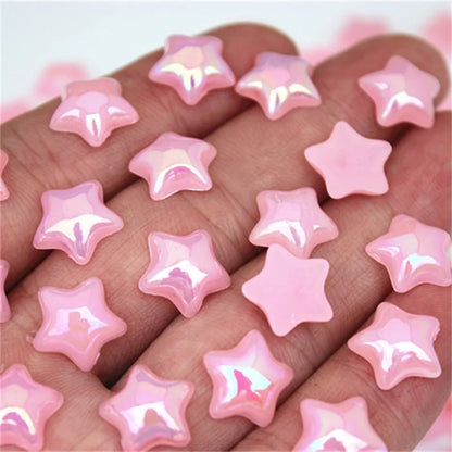 Cong Shao 100pcs 12mm Star AB Acrylic Rhinestones — Flatback Crystals for DIY Clothing & Jewelry Decoration