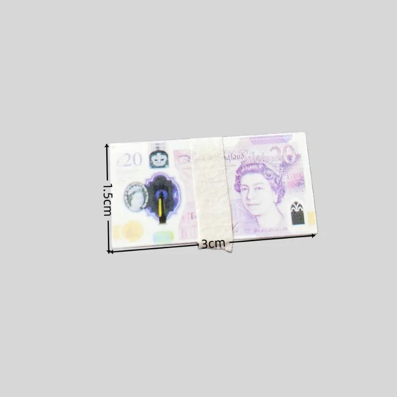 5PCS Mini Dollar & Euro Fake Money Banknotes – Miniature Props for Kids Dollhouse & Decoration