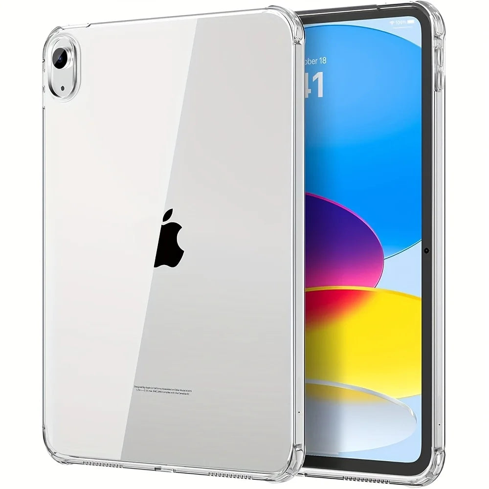 Clear iPad Case - Transparent Protective Cover for iPad A16/11th Gen, 7th–10th Gen, Air 2–5, Air 11/13 & Mini 6/7