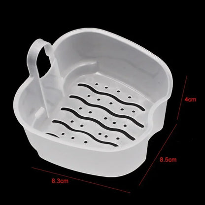 Denture Cleaning & Storage Box - False Teeth Organizer with Hanging Net for Dental Appliance Soaking and Care
