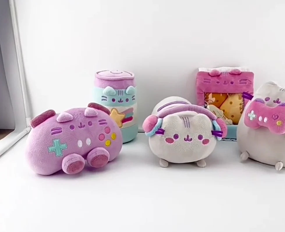 Cute Anime Cat Plush Doll - Soft Stuffed Toy for Birthdays, Christmas, and Collectible Gifts