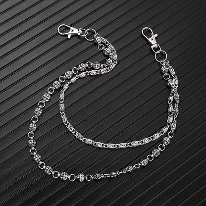 Harajuku Denim Hip Hop Chain - Personalized Punk Double-Layer Waist Chain for Unisex Streetwear