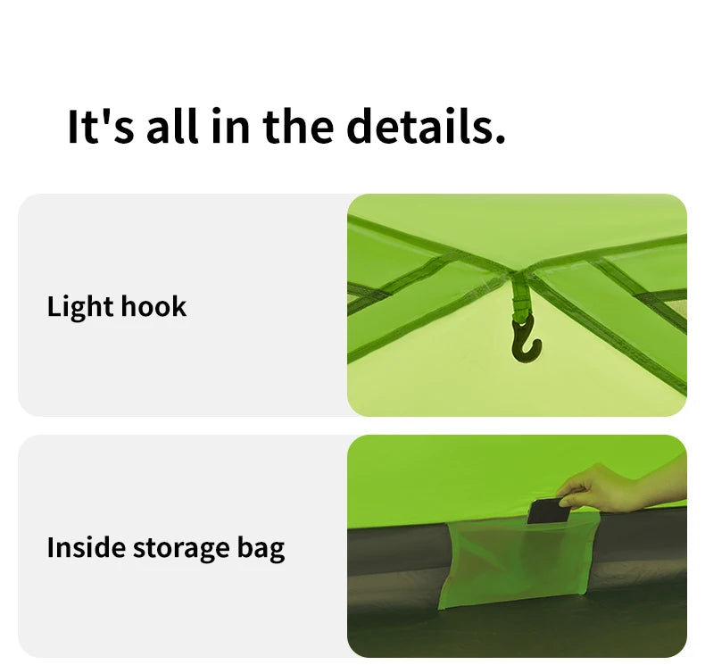 Naturehike 2024 New Camping Tent – Ultralight 2-Person Outdoor Tent, Large Space, Mosquito-Repellent, Quick Set for Beach & Hiking