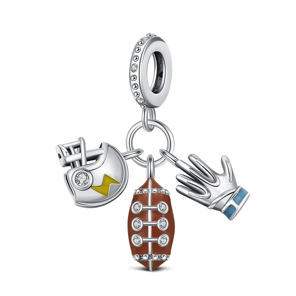 925 Sterling Silver Robot & Sea Turtle Charms Pendant — Moon Bead Bracelet Accessory, DIY Fashion Jewelry Gift for Women