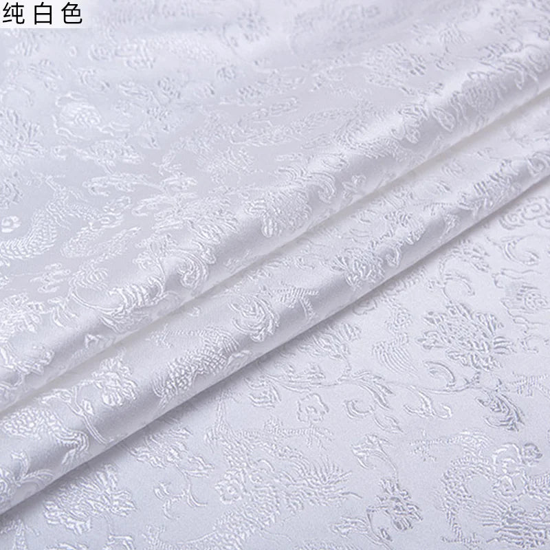 0.5/1/2m Brocade Satin Fabric — Dragon Pattern Material for Sewing, DIY Crafts, Gift Boxes & Patchwork