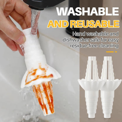 Universal Bottle Emptying Kit - Reusable Liquid Transfer Connector and No-Waste Funnel Adapter for Soap and Shampoo