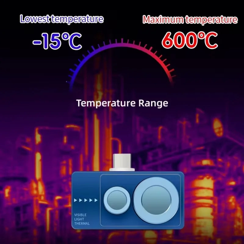 TOOLTOP T7Pro Android Thermal Imager – 256x192 Infrared Camera, -50~600℃, 12 Languages for Industrial Inspection