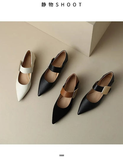 2023 Spring Women’s Suede High Thick Heel Pumps – Black & Apricot Square Toe with Metal Decoration, Elegant Lady Shoes