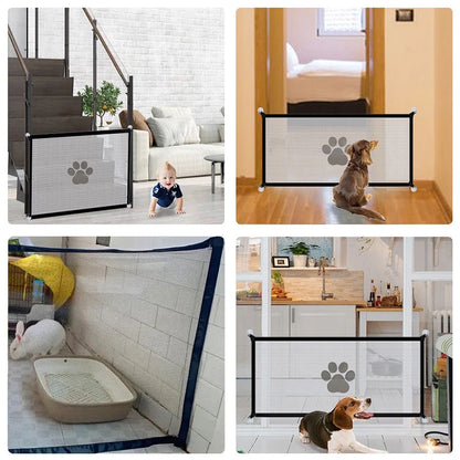 Portable Folding Pet Barrier Fence – Breathable Mesh Safety Fence for Cats & Dogs