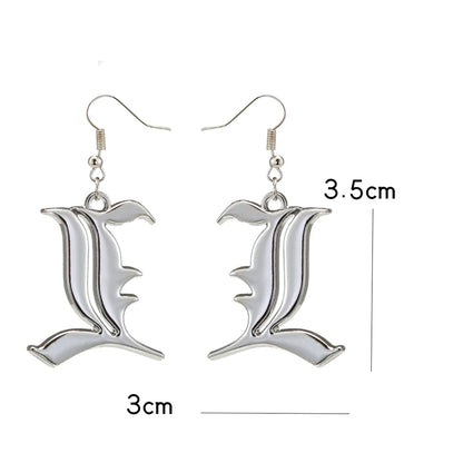 Death Note Anime Book Drop Earrings - Black L Cosplay Jewelry Birthday Gift