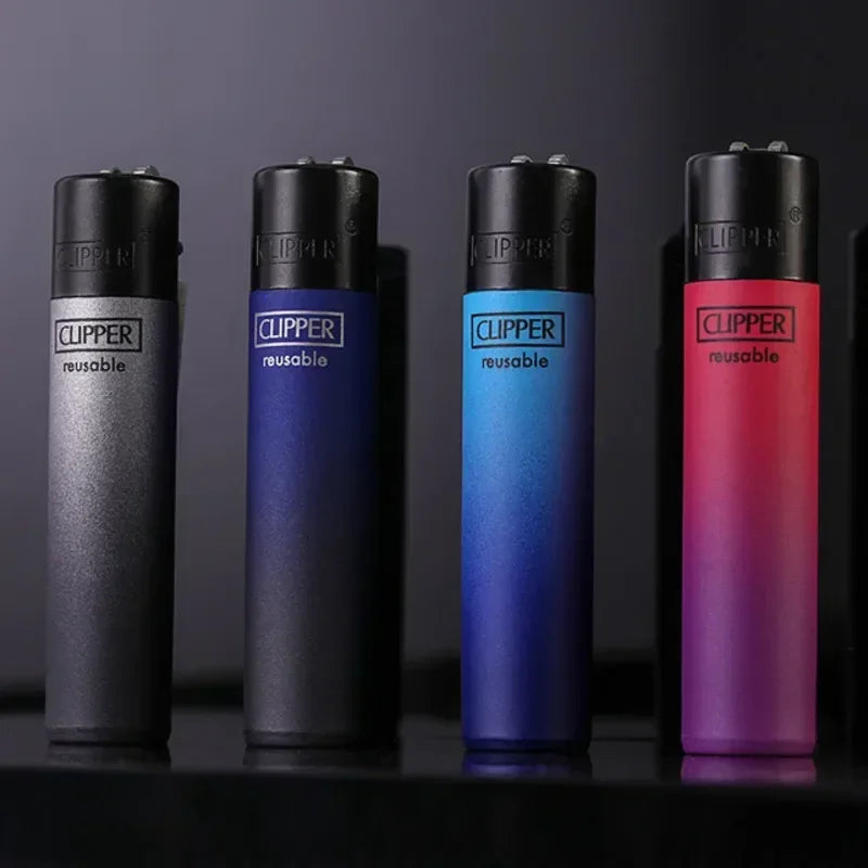 Clipper Dual Color Gradient Windproof Lighter – Open Flame Gear Cigarette Lighter with Metal Grinding Wheel