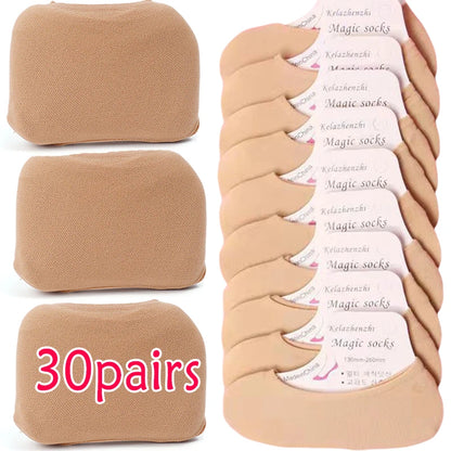 20/60 Pairs Non-Slip Invisible Boat Socks – Seamless Ice Silk, Thin & Breathable No-Show Ankle Socks for Summer