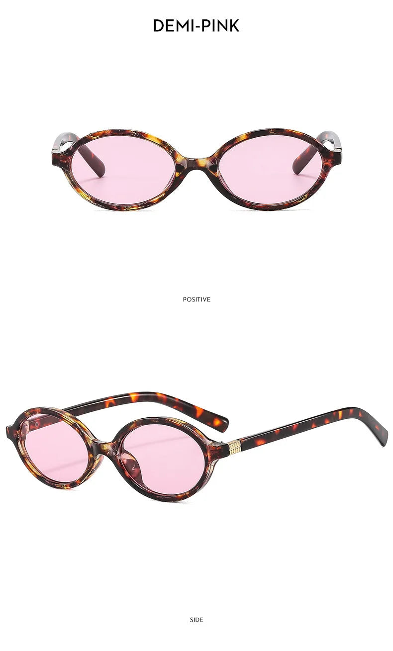 Vintage Oval Sunglasses – Luxury Designer Anti-Blue Light Glasses, Fashion Retro Eyewear for Women & Men, Leopard Frame