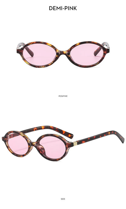 Vintage Oval Sunglasses – Luxury Designer Anti-Blue Light Glasses, Fashion Retro Eyewear for Women & Men, Leopard Frame
