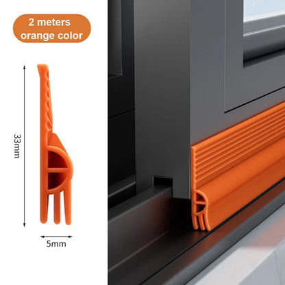 Self-Adhesive TPE Window Sealing Strip Tape – Flexible Triple Soundproof Insulation for Sliding Windows, Wind & Cold Protection