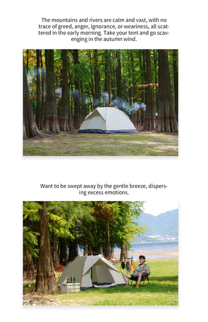 Outdoor Folding Tent – Fully Automatic Quick Opening, 3-4 Person Self-Driving Camping Tent, Rain & Sun Proof, Portable