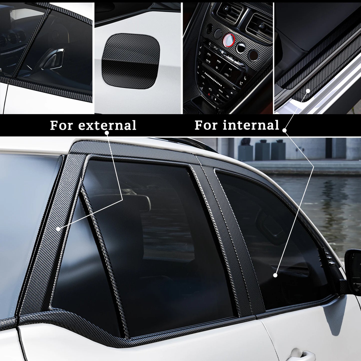 Nano Carbon Fiber 3D Car Tape Sticker 1–10m – Waterproof Door & Mirror Edge Protector Strip DIY Adhesive Protective Film for Vehicles