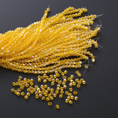 3/4mm Crystal Bicone Glass Beads - White Loose Faceted Beads for DIY Bracelets, Earrings & Jewelry Making